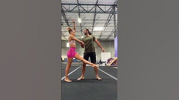 Quick partner trick! #acro #partneracrobatics #circus #gymshark #shorts #1stphorm