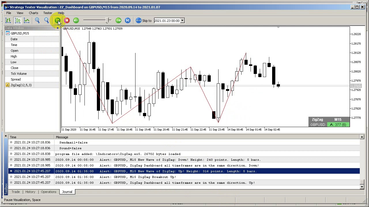 ZigZag Dashboard testing for MT5 YouTube