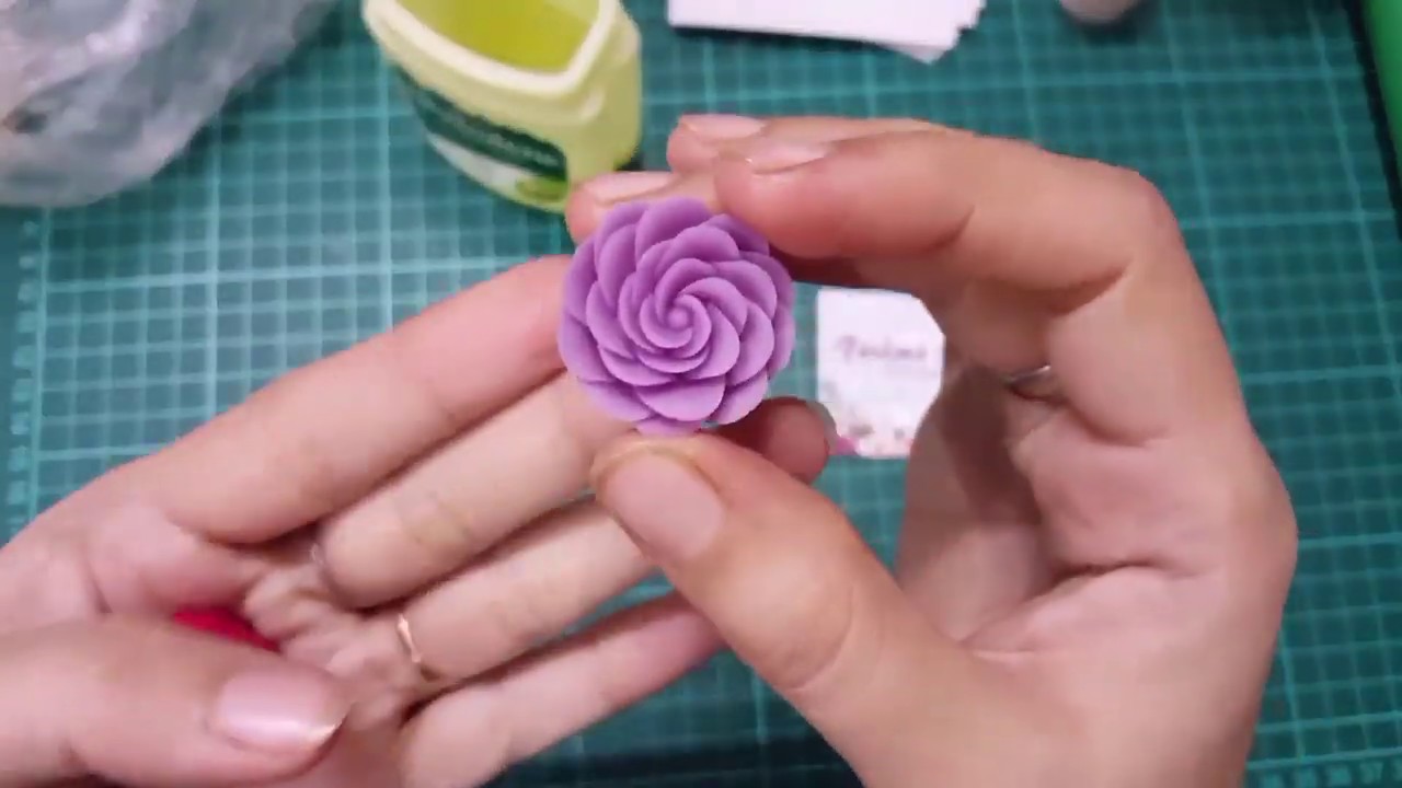 How to make clay rose flower from air dry clay/cold porcelain clay||No Tools needed - YouTube