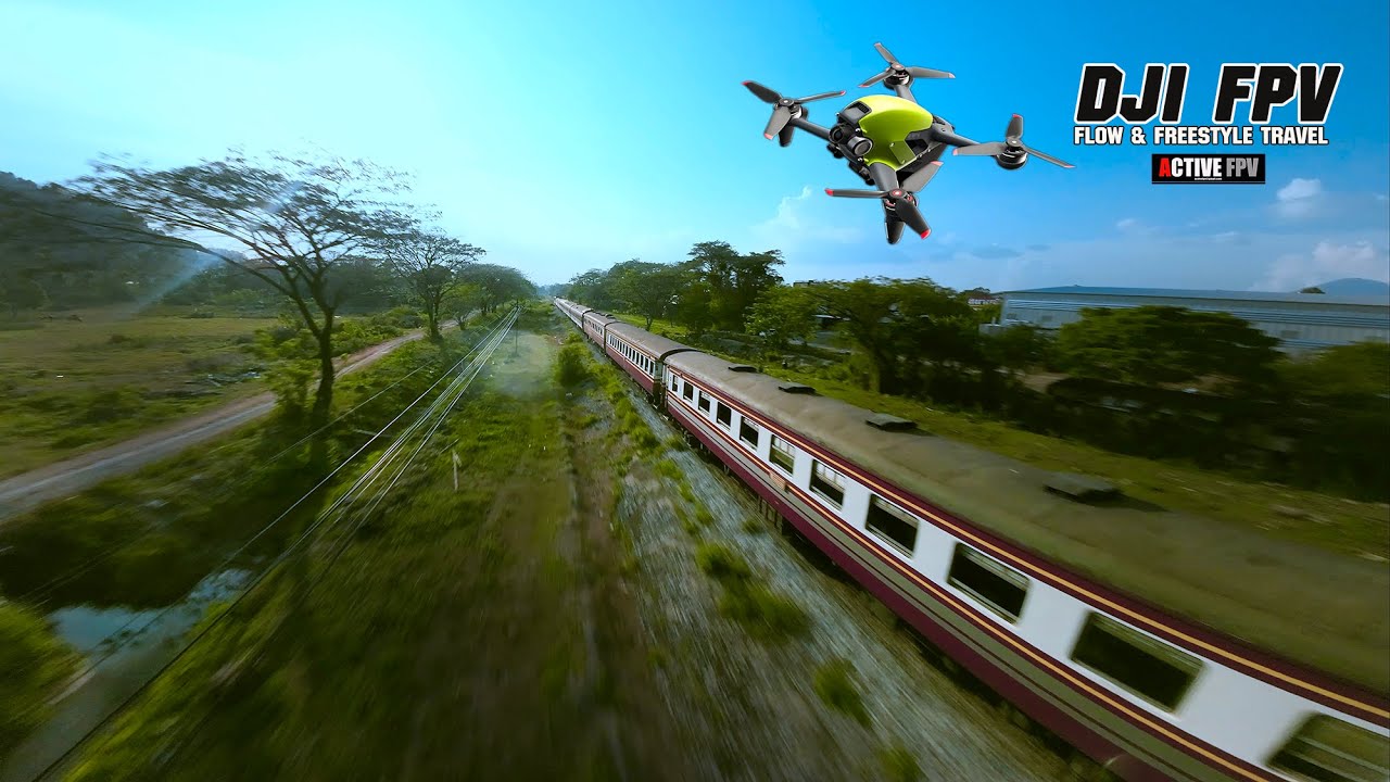 DJI FPV vs TRAIN SPEED | M-MODE FLIGHT | DJI ACTION2 4K | มือใหม่ FPV ...
