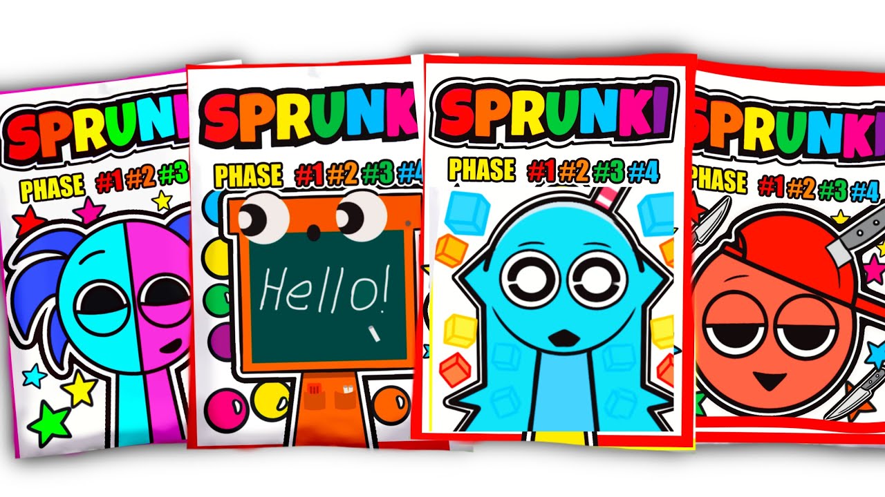 🌈SPRUNKI Blind Bag OC Semihemi, Aqua, Board, Sal ASMR Phase 1vs2vs3vs4, Squishy