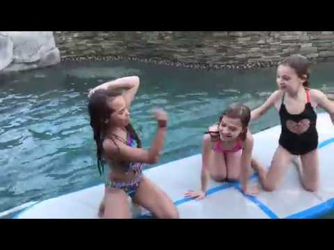 Pool Party with the AirTrack, Gymnastics in the Pool