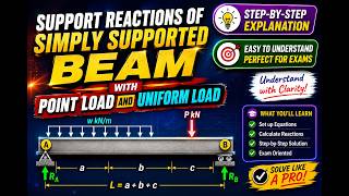 Why do students commit mistakes in SUPPORT REACTIONS of simple beam subjected to UDL and point load
