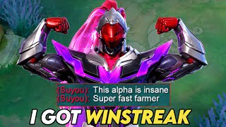 WHEN ALPHA ABUSE FAST FARM BUILD AND NEW EMBLEM!! - MLBB