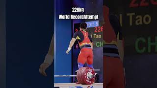 Will this be his last international comp? Tian Tao 226kg WR clean