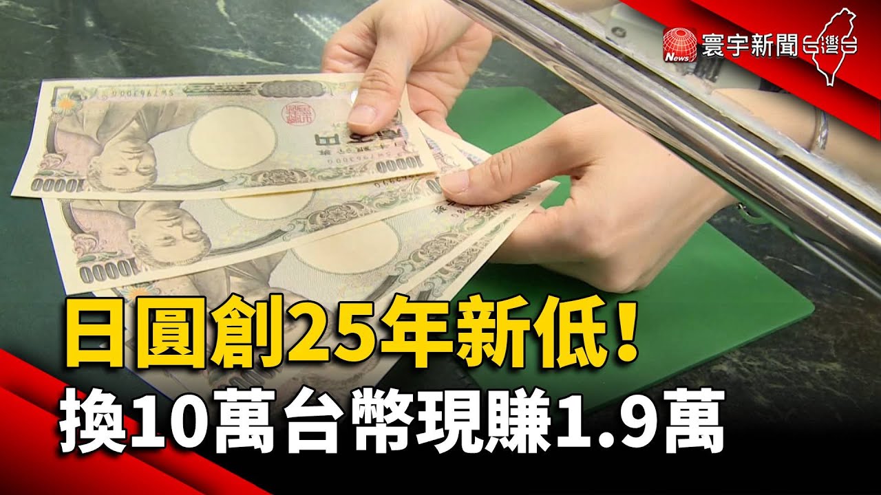 日圓創25年新低！ 換10萬台幣現賺1.9萬@globalnewstw
