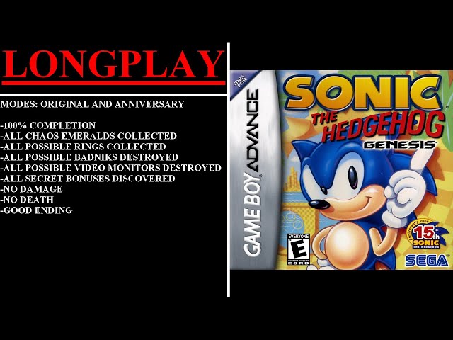 Game boy Advance Longplay [270] Sonic the Hedgehog - Genesis 