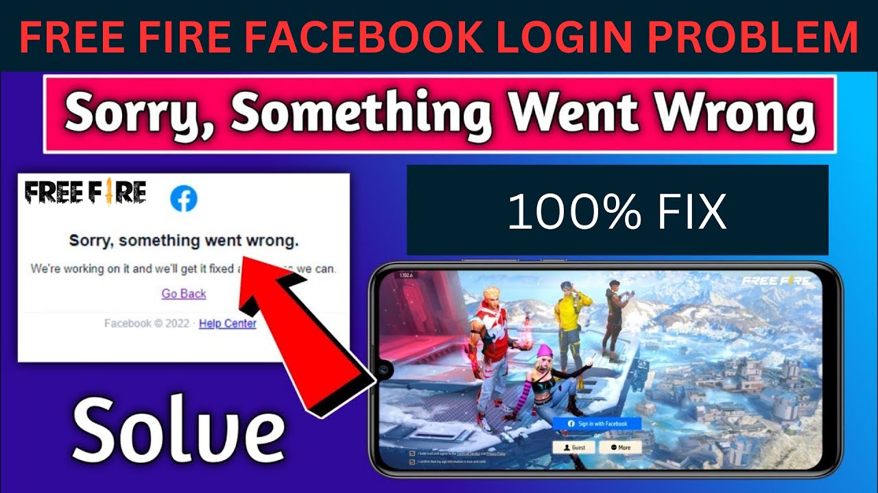how to fix free fire facebook login( sorry something went wrong) %100 ...