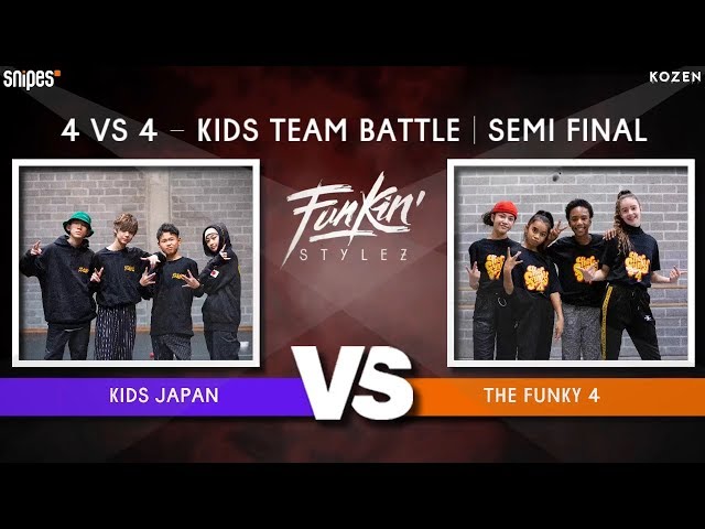 SNIPES FUNKIN STYLEZ 2019 - KIDZ TEAM BATTLE -  SEMI FINAL -  Kids Japan vs. The Funky 4 class=