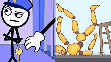 Thief Puzzle: to pass a level vs Kick & Break The Ragdoll Games - Satisfying ASMR Gameplay All Level