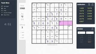 Sudoku recording 260812⭐️Daily Killer Sudoku - Difficulty 3⭐️Puzzle : 31909 #puzzle #sudoku #killer screenshot 3