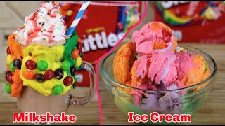 Homemade Skittles Ice Cream & Milkshake