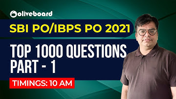 Top 1000 Questions - Part 1 | SBI PO/IBPS PO 2021 | Lokesh Sir