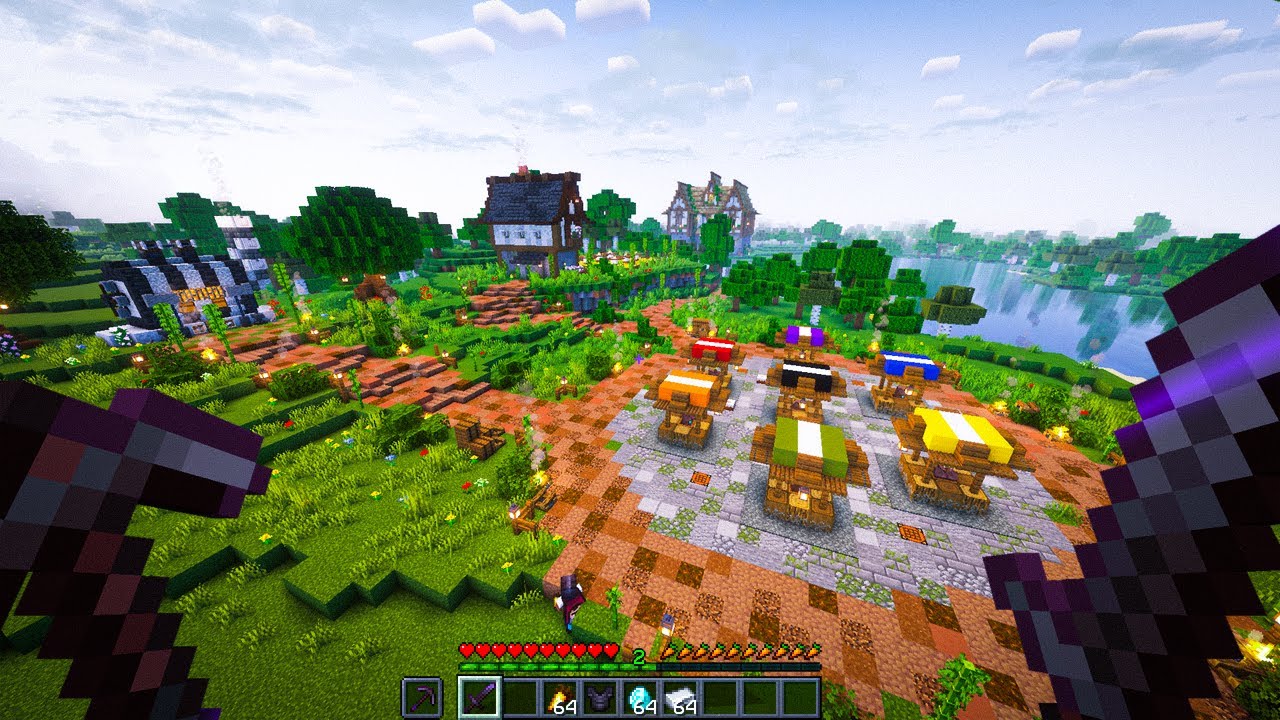 Criei um *MERCADO* de Villagers e Usei *LAMA* para Transformar Meu Mundo de Minecraft!