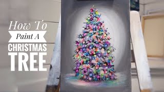 How to Paint a Christmas Tree on Canvas with Acrylic Paint  Easy Step by  Step Painting Tutorial for Beginners — Elle Byers Art