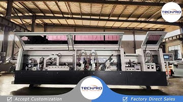 8 function edge banding machine test for Dominican Republic customer