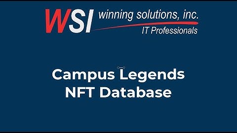 WSI - Campus Legends NFT Inventory Database Template