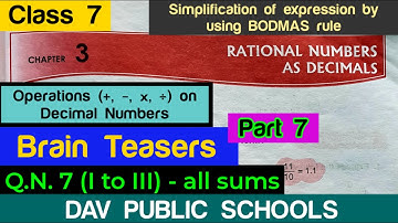 DAV class 7 maths chapter 3 Brain Teasers Q.N. 7 - all sums