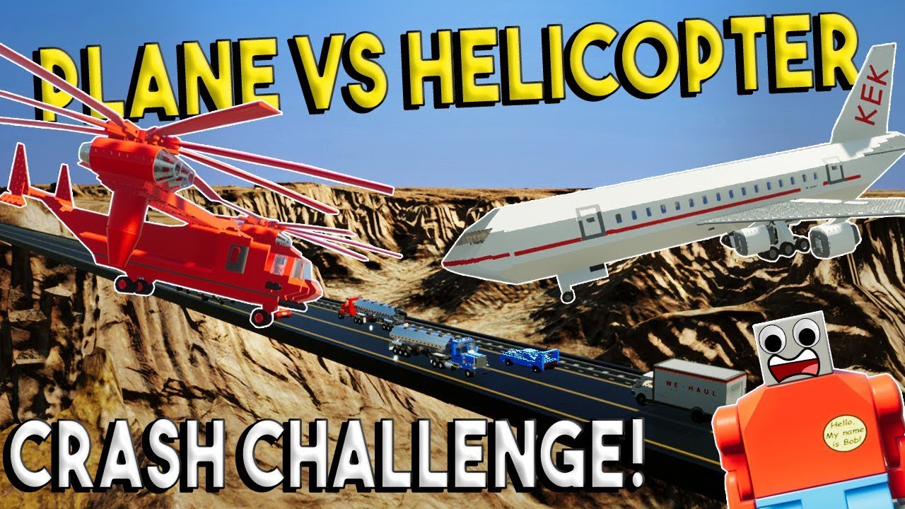 LEGO PLANE VS HELICOPTER! - Brick Rigs Challenge & Creations - Crash ...