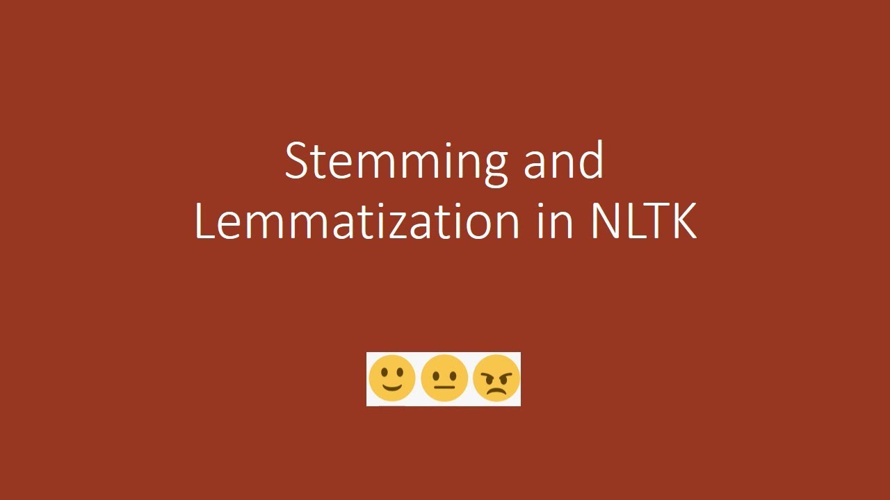 Stemming and Lemmatization in NLTK - YouTube