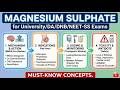 Magnesium Sulphate for University/DA/DNB/NEET-SS Exams I Must-Know Concepts