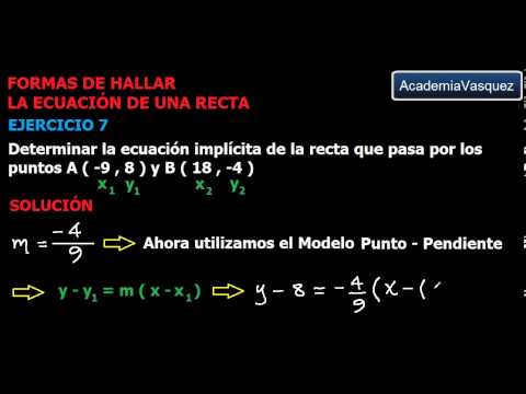 Formas de hallar la ecuación de una recta, Ejercicio 7
