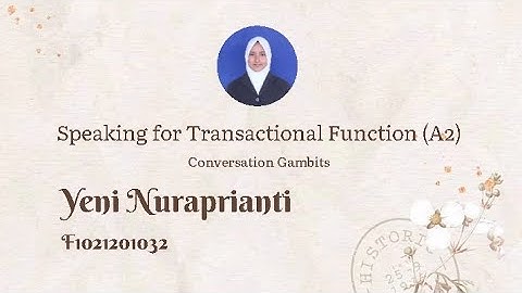 11 Types of Conversation Gambits - Speaking for Transactional Function | A2 2021