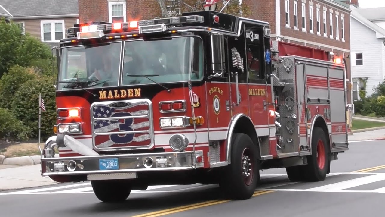 Malden, MA Fire Department Engine 3 Responding YouTube