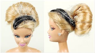 BARBIE IN BLACK, DIY Doll Hairstyles & Clothes + Halloween Makeup & Costume