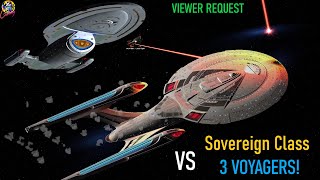 Viewer Request - USS Enterprise E VS 3 USS Voyager's - Star Trek Starship Battles