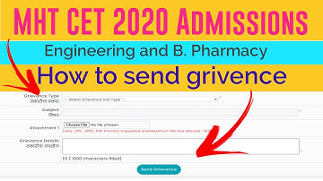How To Send Grievance | MHT CET 2020 CAP Admission Process | Engineering and B. Pharmacy