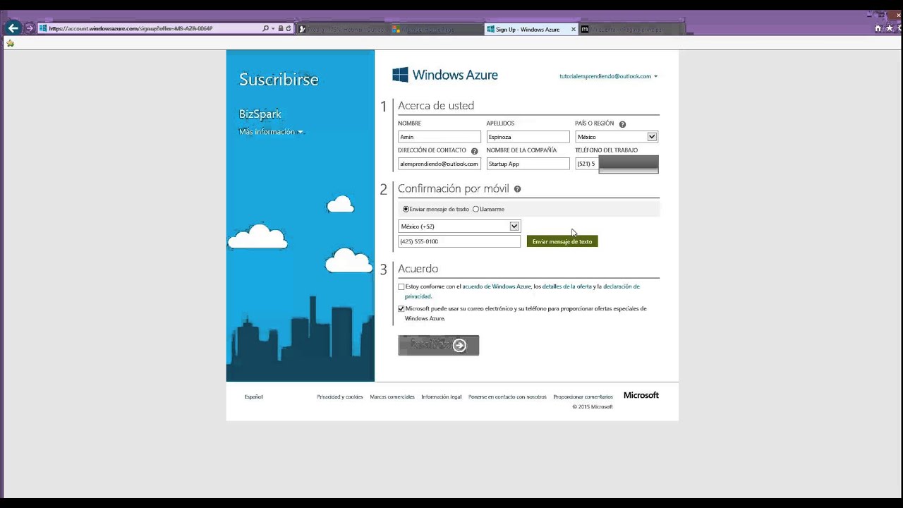 4.- Activa tu cuenta de Microsoft Azure en 3 sencillos pasos - YouTube