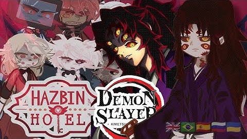 Hazbin Hotel React To Kokushibo As Powerful Demon | 🇬🇧🇧🇷🇪🇦🇷🇺🇺🇦 | Gacha React