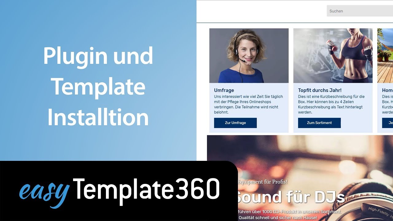 easyTemplate360 - Installationsprozess Plugin & Template (alt) - YouTube