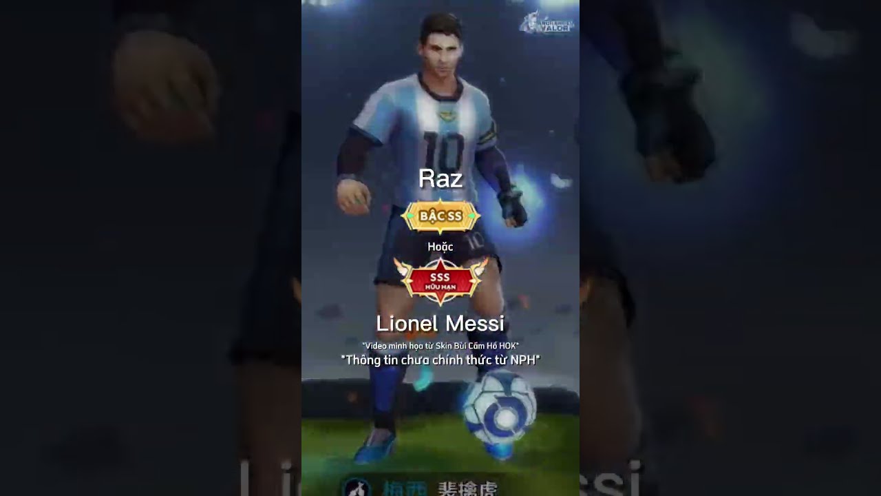 Hợp Tác Đặc Biệt : Raz x Lionel Messi ở Liên Quân Mobile ⚽️ #shorts #liênquânmobile #archangel2909