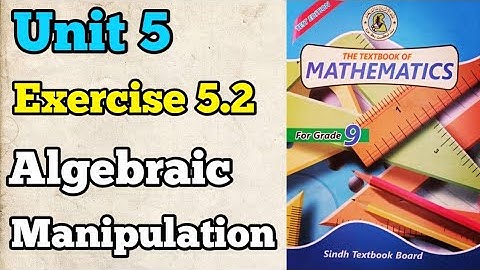 Exercise 5.2 unit 5 algebraic expression class 9 new Mathematics book Sindh board | Chapter 5 ex 5.2