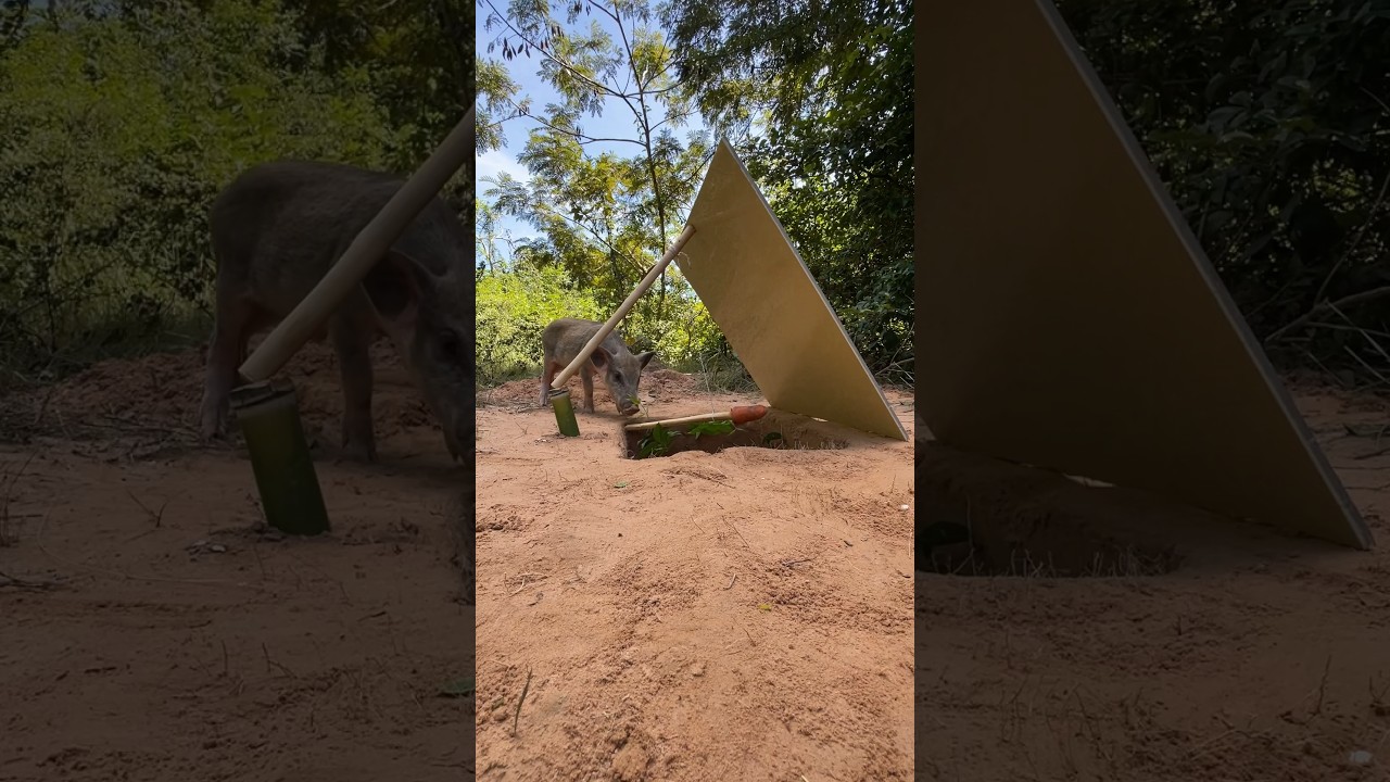 Best Quick Powerful Wild Pig Trap Make by Big Tiles & Deep Hole 