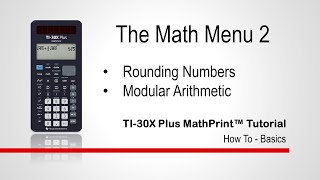 Maths Menu Part 2  | TI-30XPlus MathPrint Calculator | Getting Started Series