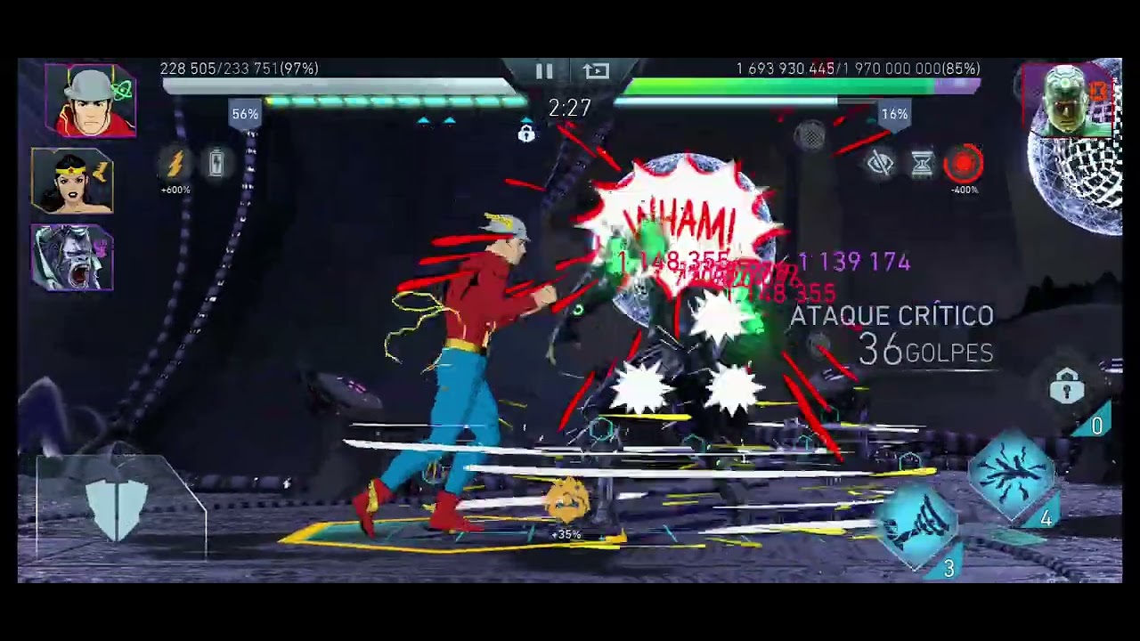 Flash clásico vs brainiac Ascenso de Kriptón H7 injustice 2 mobile 