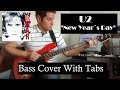 U2 - New Year´s Day (Bass Cover With On Screen Tabs)