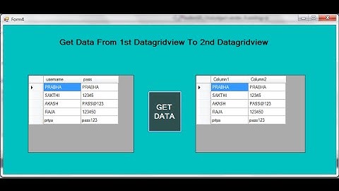 C# READ DATAS Datagridview to Datagridview in Dot NET