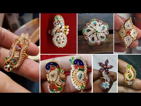 Ring #02 - New Fancy Ring Design | Ladies Gold Ring | अंगूठी डिज़ाइन | Light