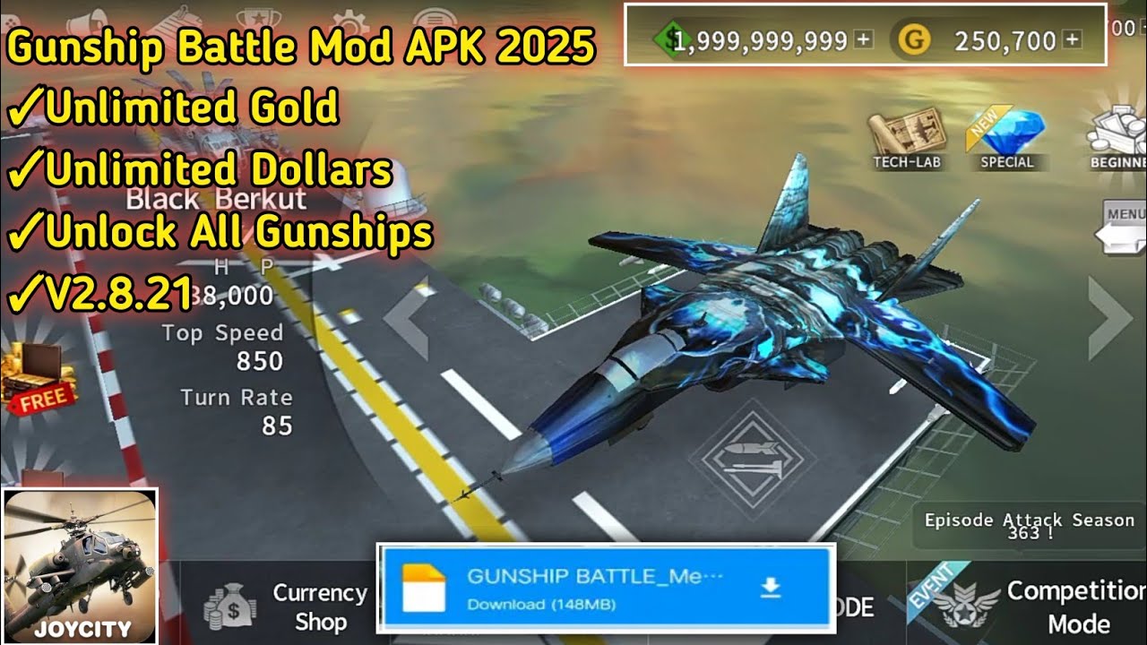 🔥 Gunship battle Mod APK 2025 Unlimited Gold,Dollars Unlock All