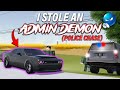 I stole an admin dodge demon in greenville oops  roblox  greenville