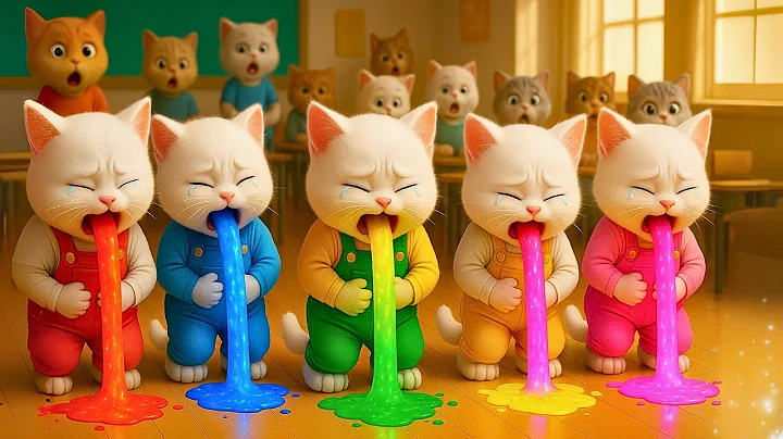 🤮🍏 5 Kitties Ate a Strange Apple… Then EPIC Chaos Broke Out in Class! #aicat #catshorts #cat