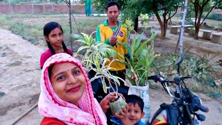 पूरा 🛴लूना भर के 🌳पेड़ 🌺पौधा लेकर आगये 😁😀