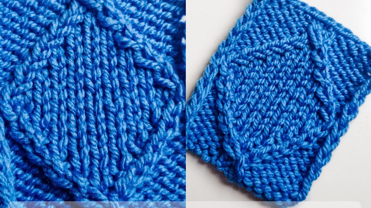 puntada de rombo a dos agujas - diamond stitch pattern