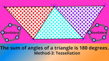 Sum of angles of a triangle using tessellation in GeoGebra-Method 3