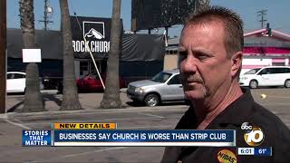 Businesses claim church is worse tenant than strip club