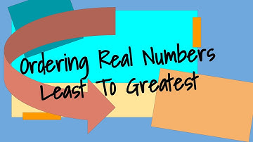 Ordering Real Numbers Least to Greatest